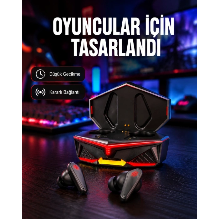 Mey İthalat® Kablosuz Bluetooth Gaming Kulaklık Suya Dayanıklı Yeni Nesil