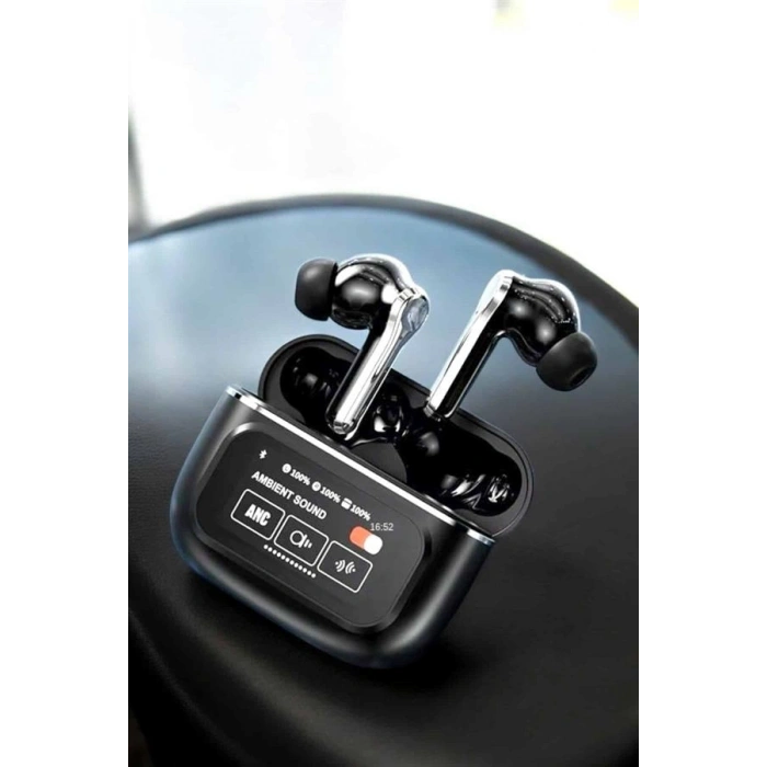 Mey İthalat® Kablosuz Bluetooth Kulaklık Ekranlı Uzun Şarj Süreli ANC Destekli