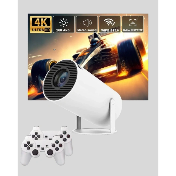 Mey İthalat® Kablosuz Mini Projeksiyon Cihazı Oyun ve Film İçin Taşınabilir Ev Sineması