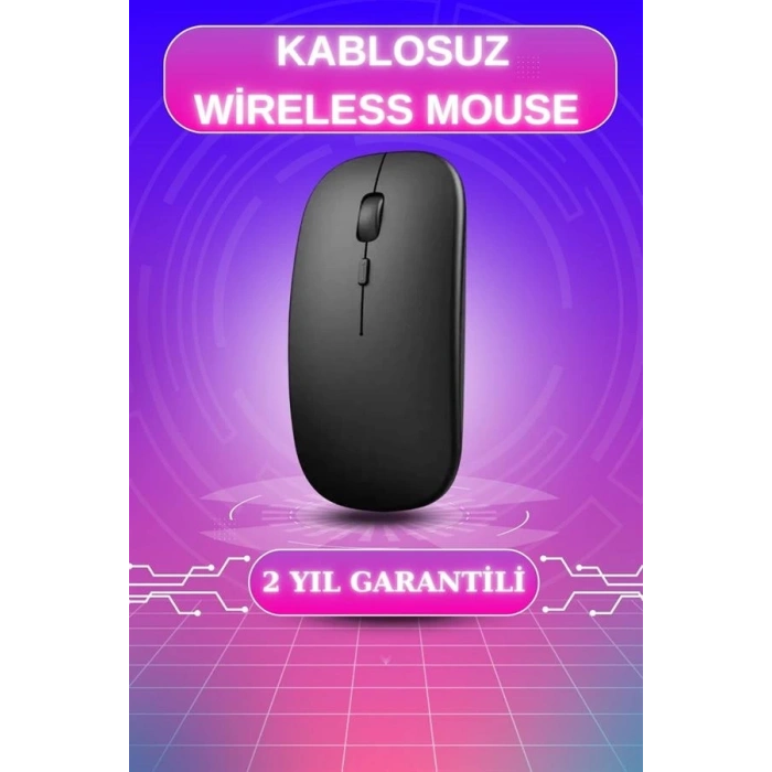 Mey İthalat® Kablosuz Mouse Fare Şarjlı Bluetooth Wireless Çift Modlu Sessiz