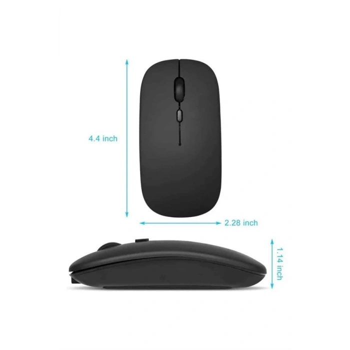 Mey İthalat® Kablosuz Mouse Fare Şarjlı Bluetooth Wireless Çift Modlu Sessiz