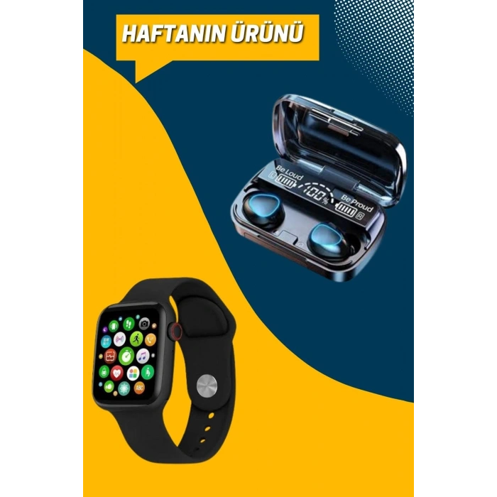 Mey İthalat® Kaliteli Akıllı Saat ve Kaliteli Bluetooth Kulaklık ANC Özelliği Uzun Pil Ömrü