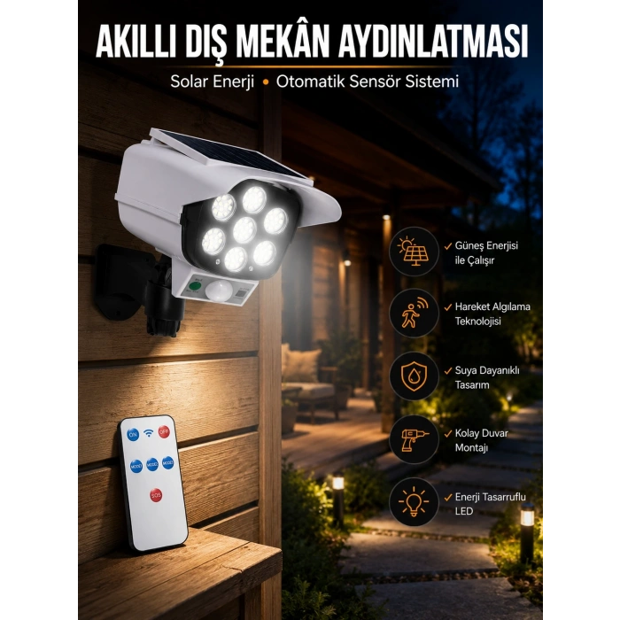 Mey İthalat® KAMERA GÖRÜNÜMLÜ SOLAR LAMBA