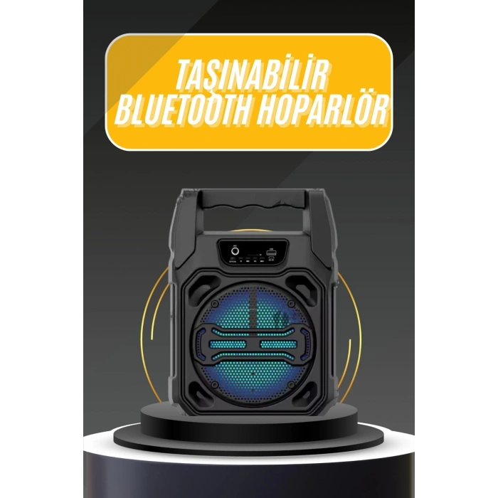 Mey İthalat® Karaoke Mikrofonlu Fm Radyolu Bluetooth Hoparlör Yüksek Ses Kaliteli
