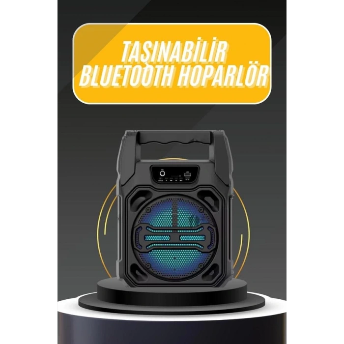 Mey İthalat® Karaoke Mikrofonlu Fm Radyolu Bluetooth Hoparlör Yüksek Ses Kaliteli