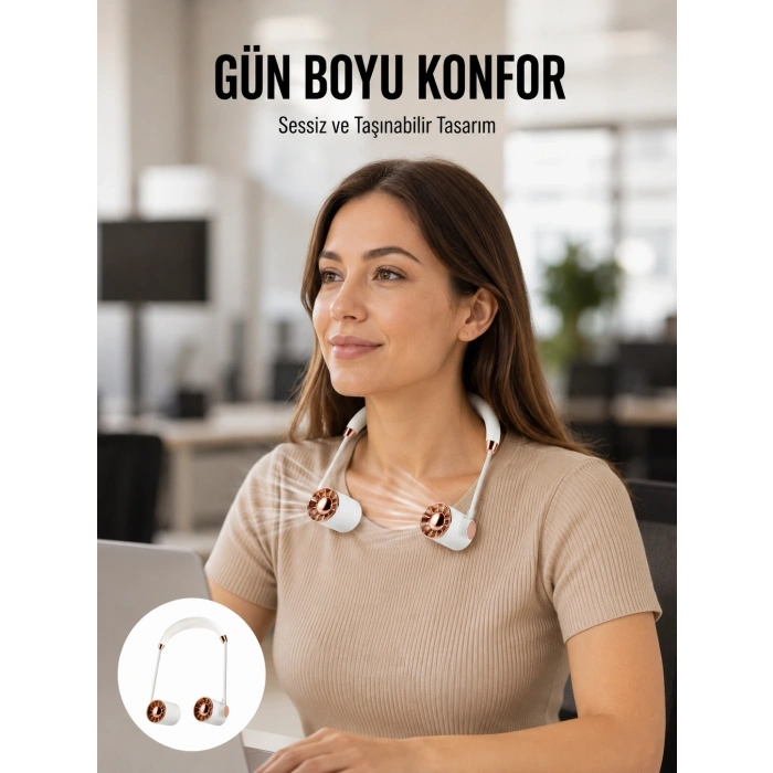 Mey İthalat® Katlanabilir Asılabilir Fan | USB Şarjlı, 3 Vitesli Sessiz Mini Fan Yeni Nesil