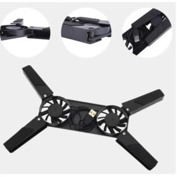 Mey İthalat® Katlanabilir Laptop Soğutucu 2 fanlı