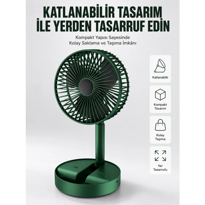 Mey İthalat® Katlanabilir Usb Şarjlı Masaüstü Soğutucu Mini Fan Telefon Tutucu Yeni Nesil