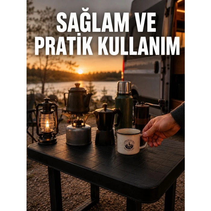 Mey İthalat® Katlanır Plastik Kamp Masası Hafif Taşınabilir Piknik Masası