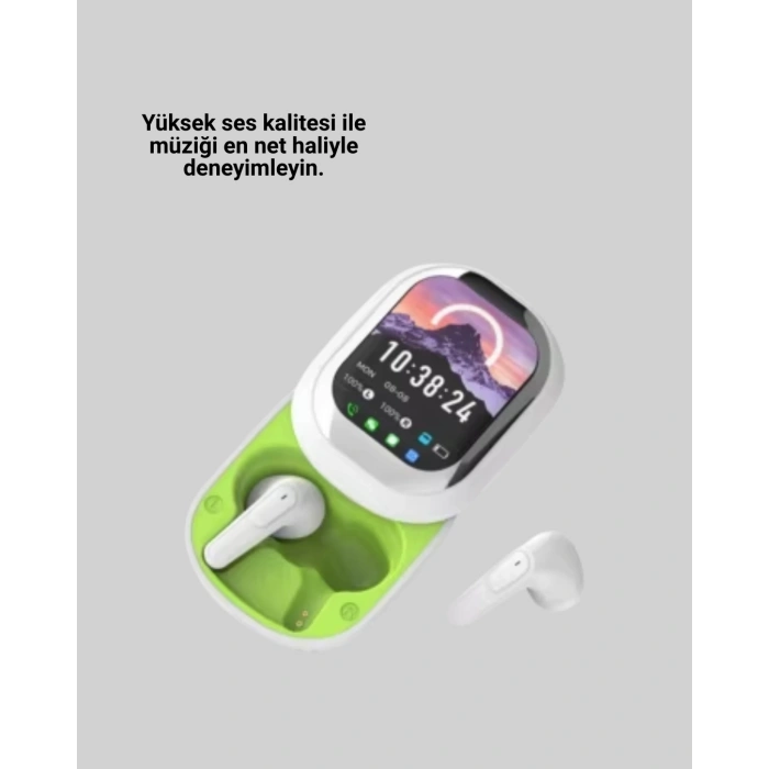 Mey İthalat® Kayar Kapaklı Şarj Kutusu Ve Dokunmatik Ekranlı Bluetooth Stereo Kulaklık