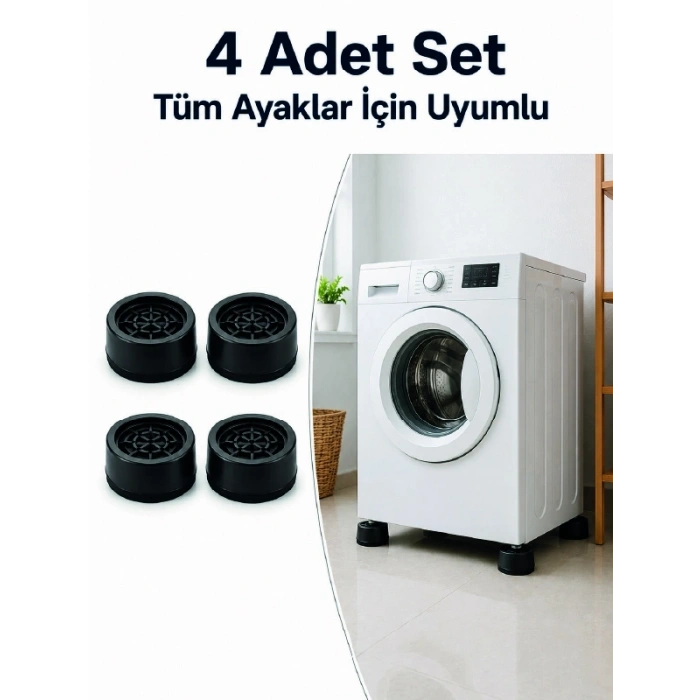 Mey İthalat® Kaymaz Tabanlı 4 Adet Makine Ayak Yükseltici