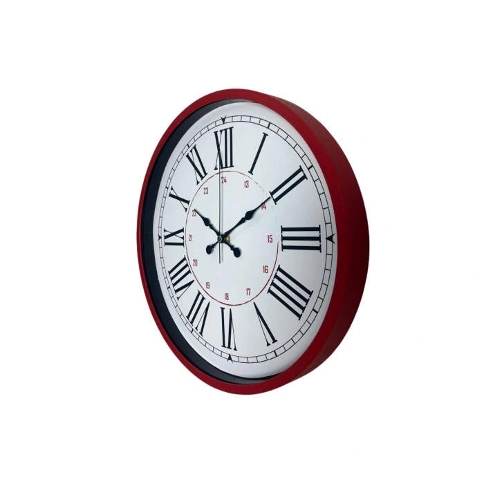 Mey İthalat® Kırmızı 36 Cm Duvar Saati