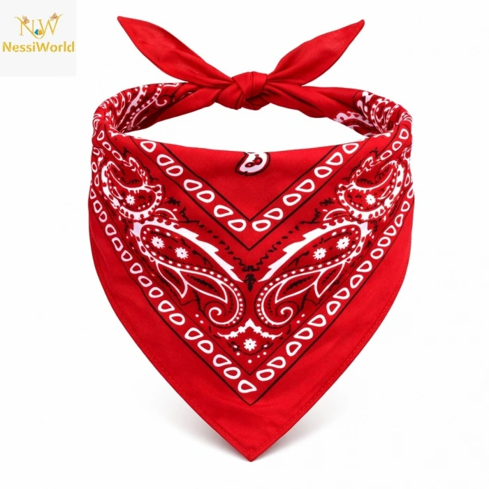 Mey İthalat® Kırmızı Kovboy Fuları Çocuk Bandana Western Desenli Boyun Fuları