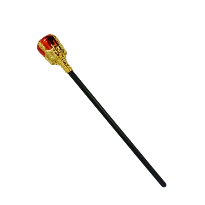 Mey İthalat® Kırmızı Topuzlu Kral Asası Kraliyet Asası 40 cm