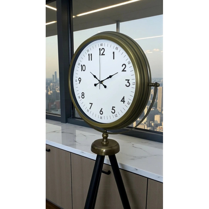 Mey İthalat® Klasik Eskitme Tripod Ayaklı Saat