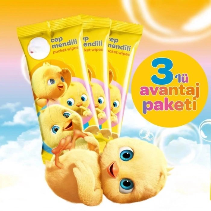 Mey İthalat® Klasik Islak Cep Mendil 3x15 Adet