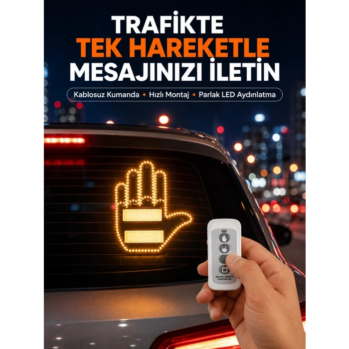 Mey İthalat® Kompakt Tasarımlı LED Jest Işığı – Selam ve Teşekkür Modları
