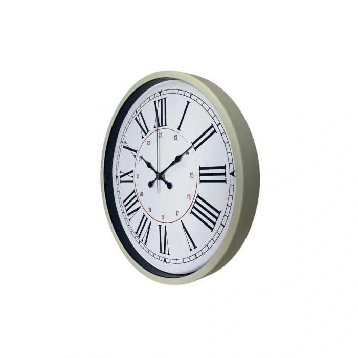 Mey İthalat® Krem 36 Cm Dekoratif Modern Duvar Saati