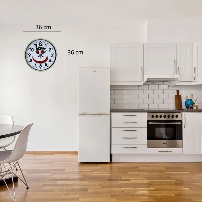 Mey İthalat® Krem 36 Cm Mutfak Dekoratif Duvar Saati