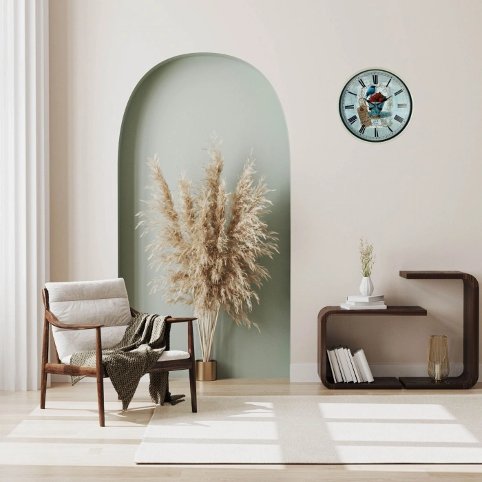 Mey İthalat® Krem 36 Cm Paris Strawberry Bird Duvar Saati