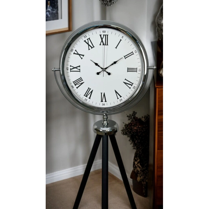 Mey İthalat® Krom Asalet Tripod Ayaklı Saat