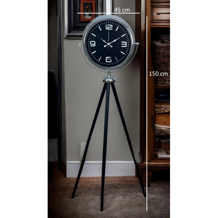 Mey İthalat® Krom Asil Tripod Ayaklı Saat