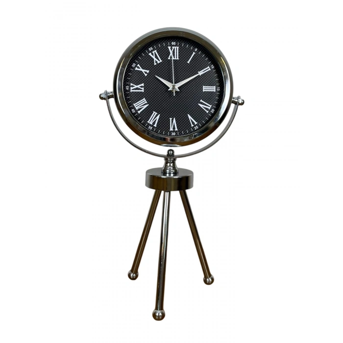 Mey İthalat® Krom Şık Üç Ayaklı Masa Saati