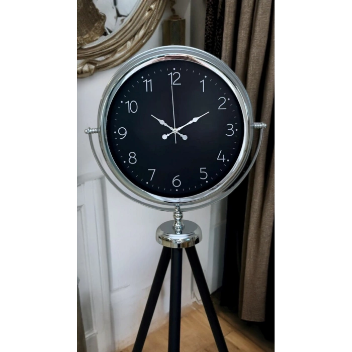 Mey İthalat® Krom Zarif Tripod Ayaklı Saat