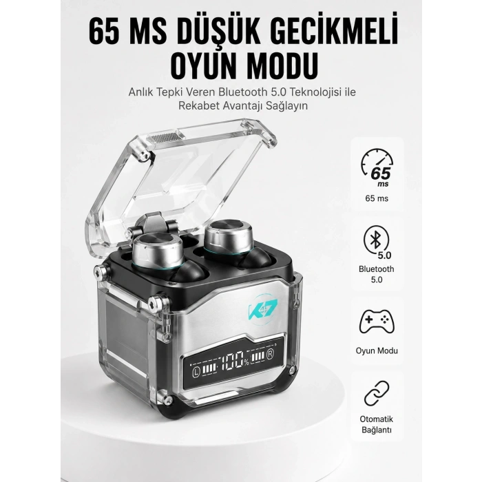 Mey İthalat®  Kulaklığı Yeni Mekanik Kablosuz Kulaklık İos Android Uyumlu