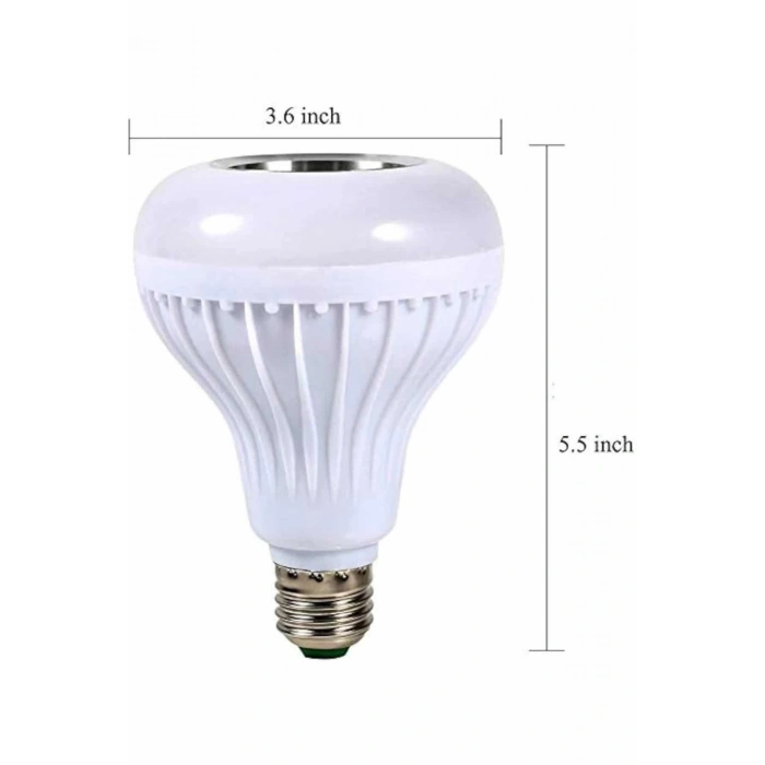 Mey İthalat® Kumandalı RGB Led Işık Bluetooth Hoparlör Ses Lambası Renkli Ampul