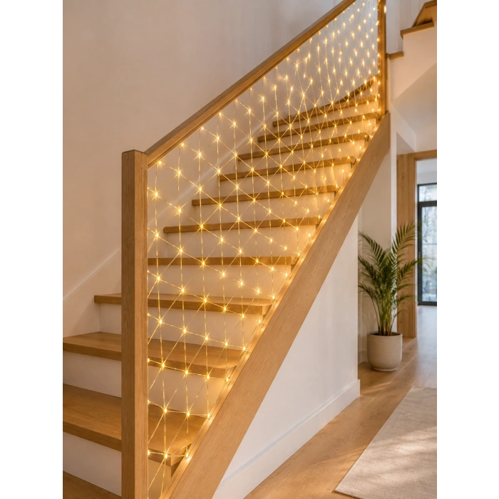Mey İthalat® LED Ağ Işık Dekoratif File Aydınlatma Balkon Oda ve Bahçe Süsleme Yeni Nesil