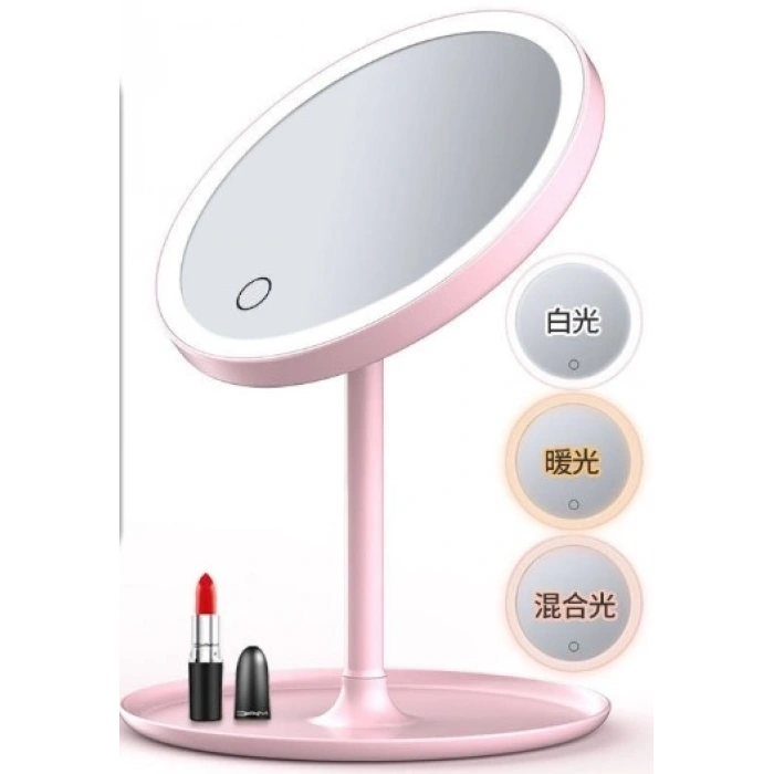 Mey İthalat® Led Işıklı Dokunmatik Makyaj Aynası 3 Kademeli Işık Ayarlı