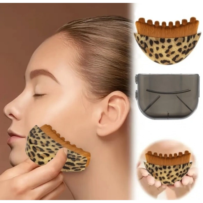 Mey İthalat® Leopar Görünümlü Lenf Drenaj Masaj Fırçası Kutulu
