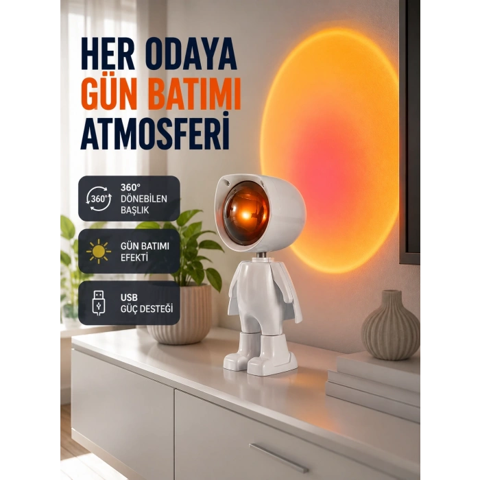 Mey İthalat® Loş Işıklı Şarjlı Ortam Lambası – Kompakt ve Portatif Yeni Nesil