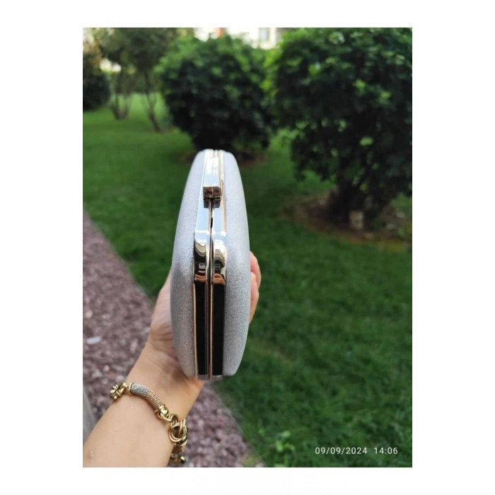 Mey İthalat® Lowell Home  Gümüş Simli Abiye Çanta