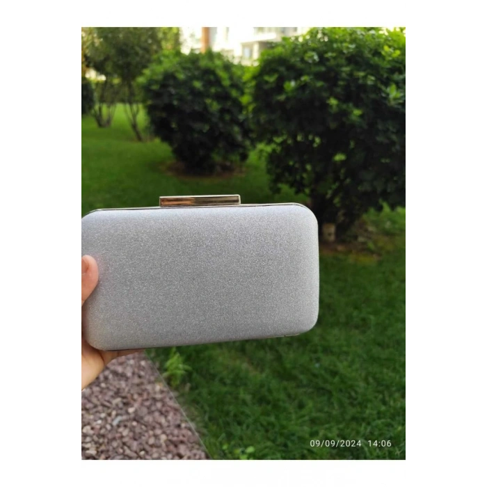 Mey İthalat® Lowell Home  Gümüş Simli Abiye Çanta