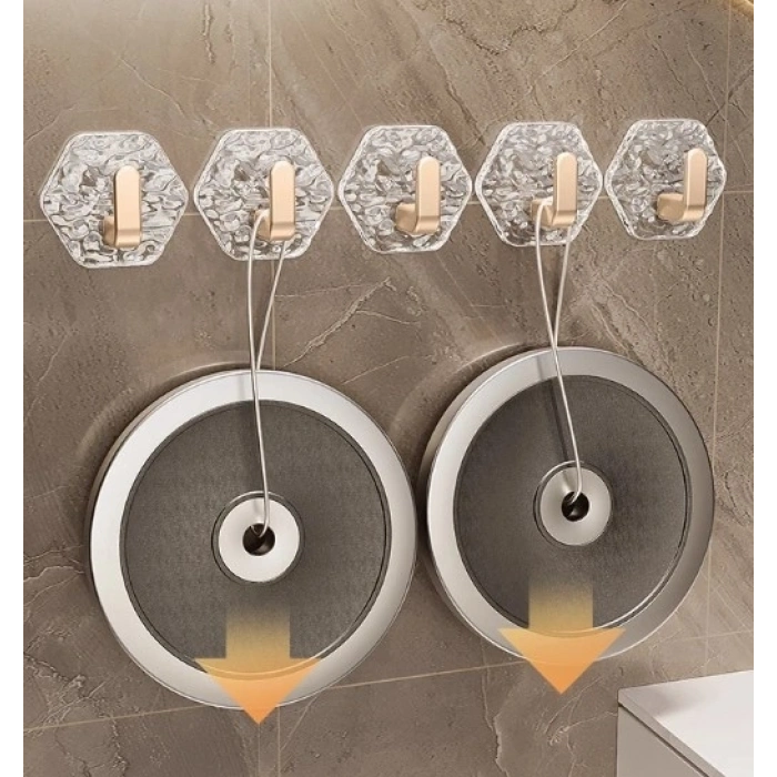Mey İthalat® Lüks 5’li Duvar Askısı Banyo Mutfak İçin Havlu  Askılık