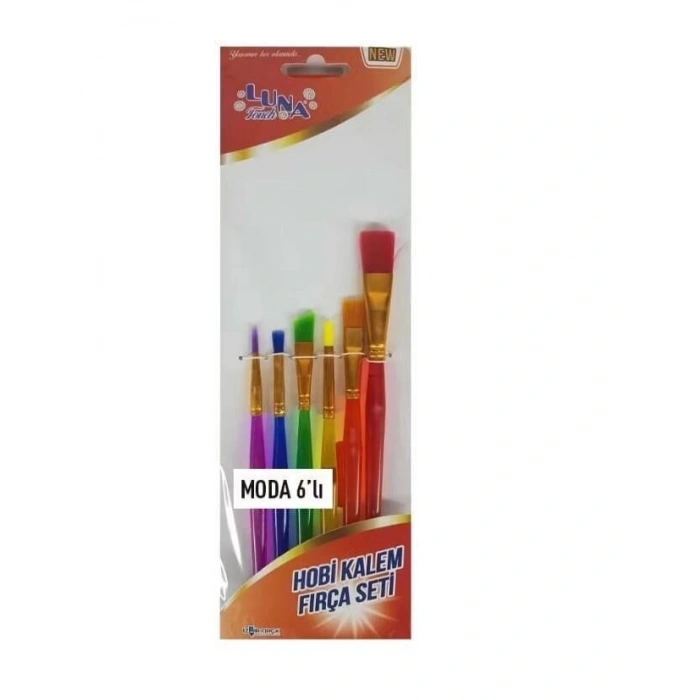 Mey İthalat® Luna Moda Hobi Kalem Fırça Seti 6 Parça