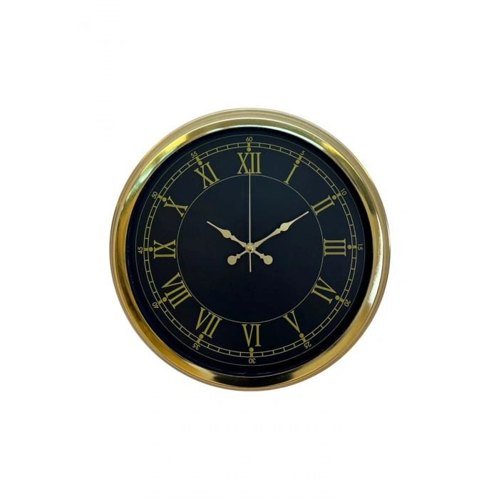 Mey İthalat® Luxury Gold 40 Cm Metal Duvar Saati