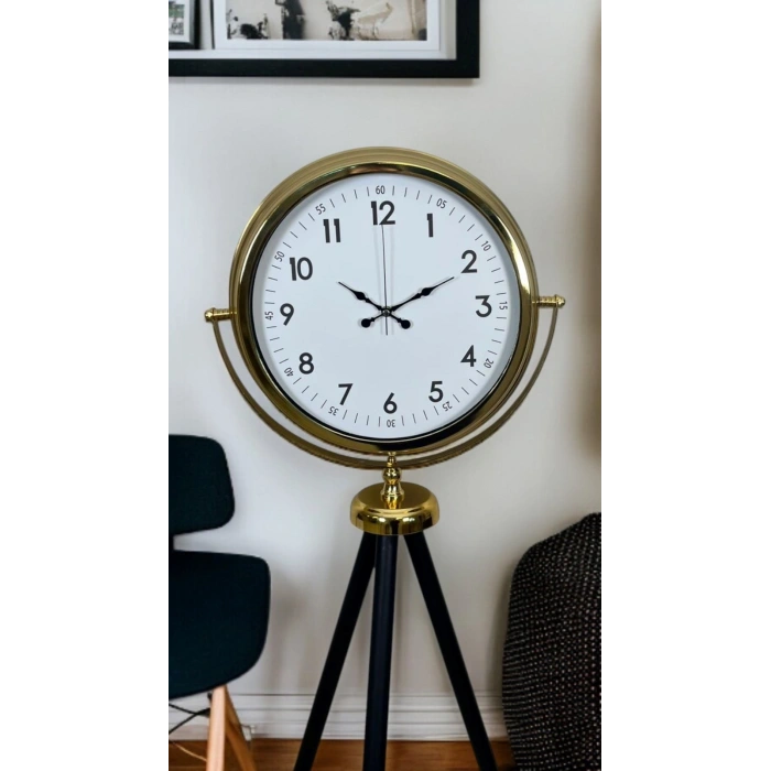 Mey İthalat® Luxury Gold Tripod Ayaklı Saat