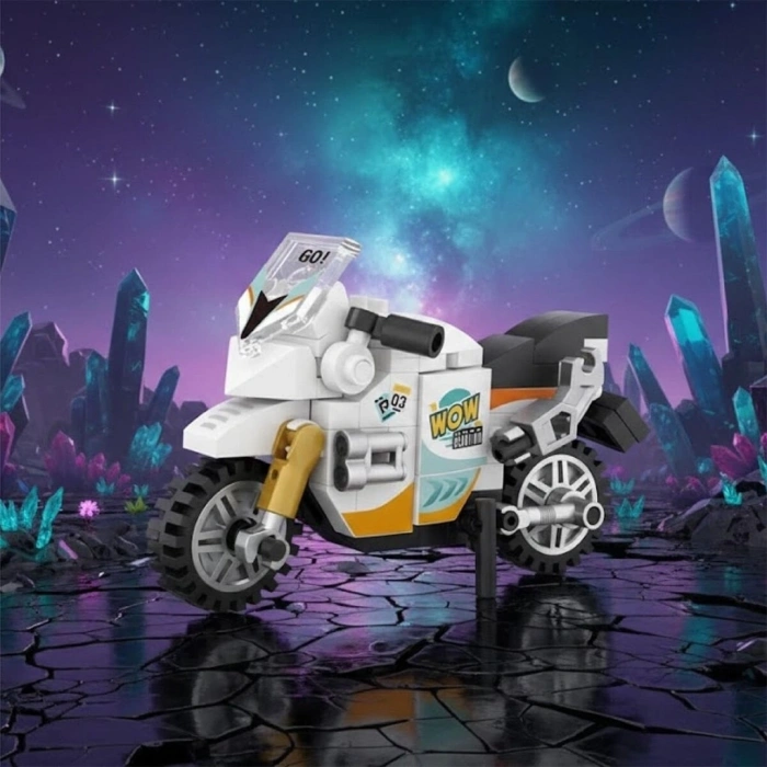 Mey İthalat® LZ-8624  MOTORSİKLET 120 PARÇA BLOCK OYUNCAK MİNİ POŞET