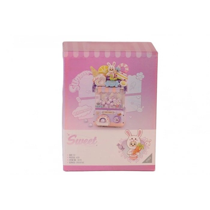 Mey İthalat® LZ1679 Sevimli Gashapon Makineleri MOR  BLOCK OYUNCAK 428 PRÇ