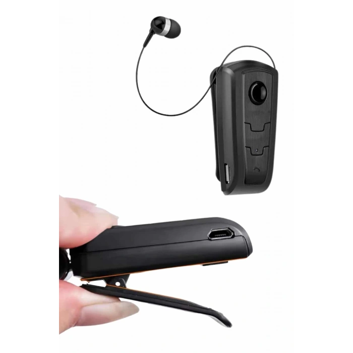 Mey İthalat® Makaralı Bluetooth Kulakiçi Yaka Kulaklığı Kablosuz Kulaklık