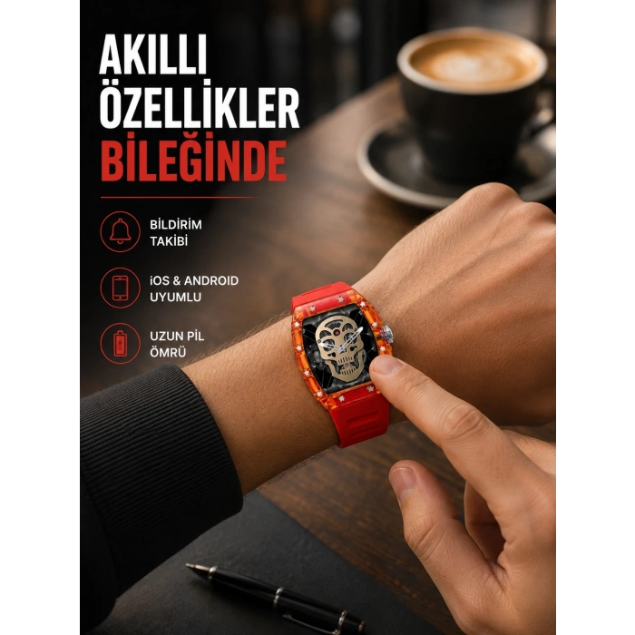 Mey İthalat® Manyetik Şarjlı Akıllı Saat iOS Android Uyumlu Yeni Nesil