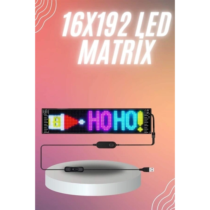 Mey İthalat® Matrix Led Cama Yapışan Telefon Kontrollü Panel Dijital Ekran Kumandalı