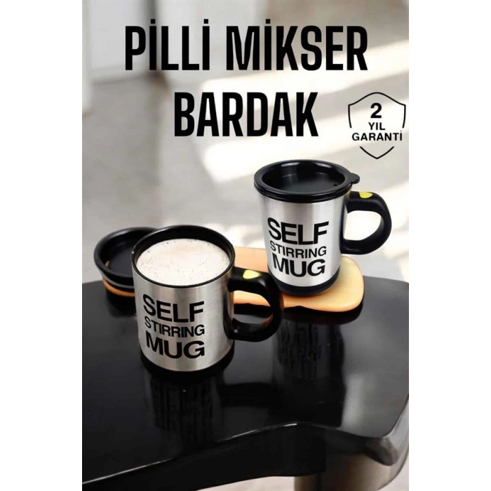Mey İthalat® Mikser Kupa Yazılı Mug Bardak Karıştırma Özelliği