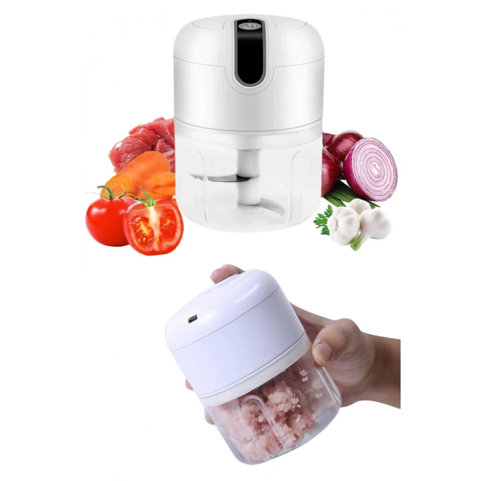 Mey İthalat® Mini Doğrayıcı Rondo Taşınabilir Mini El Blender Paslanmaz Çelik