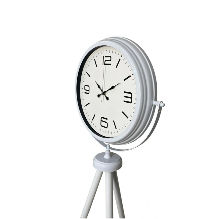 Mey İthalat® Modern Line Beyaz Tripod Ayaklı Saat