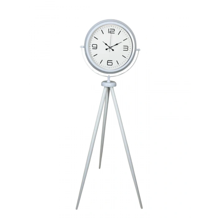 Mey İthalat® Modern Line Beyaz Tripod Ayaklı Saat