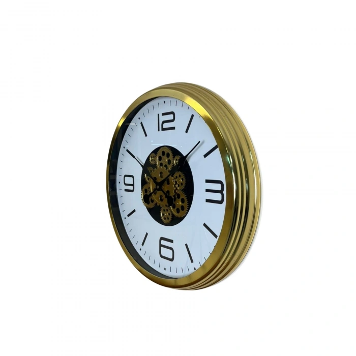 Mey İthalat® Modern Prestige Gold 60 Cm Çarklı Duvar Saati